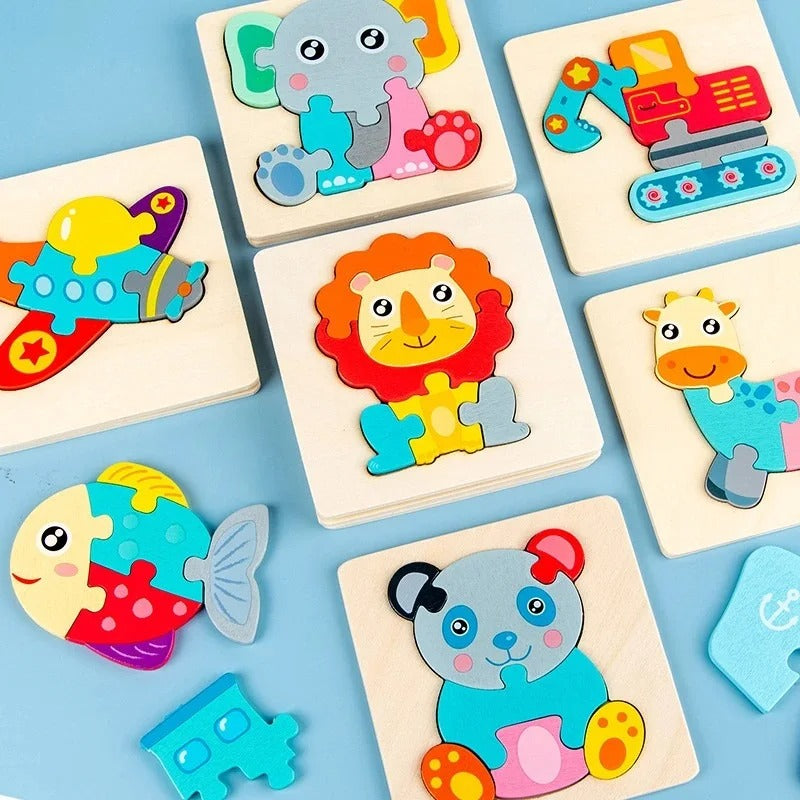 Quebra-Cabeça Infantil de Madeira Animais | Toca Kids