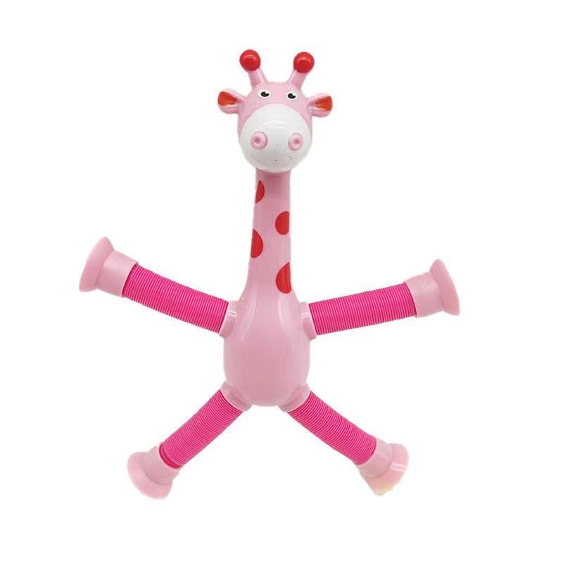 Kit 4 Girafas Telescópicas Pop Tube com Ventosa - Brinquedo Sensorial Fidget