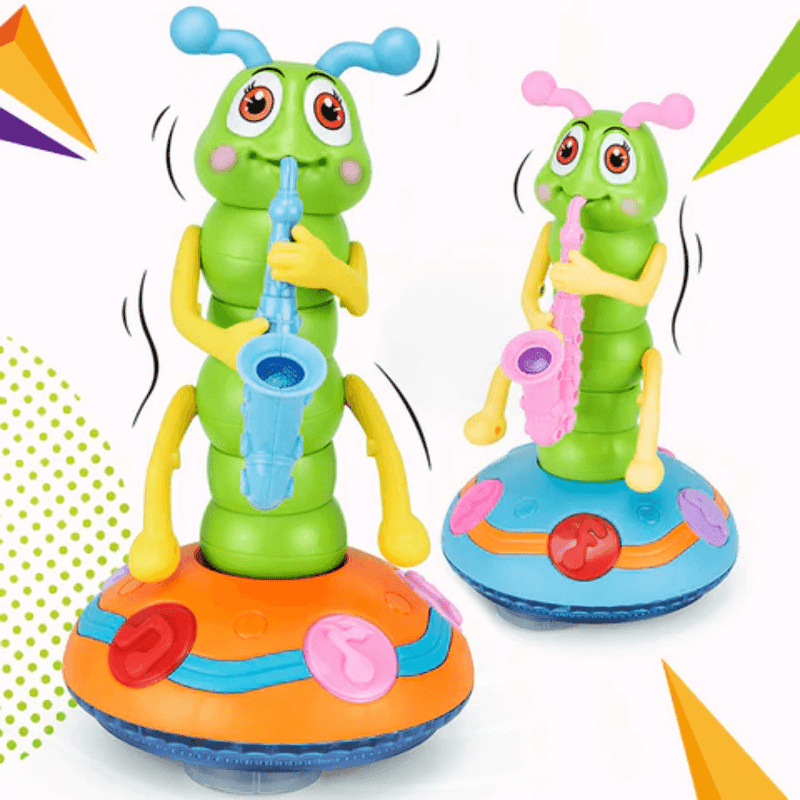 Brinquedo Lagarta Dançante Musical com Luz e Sensor - Estimula Engatinhar