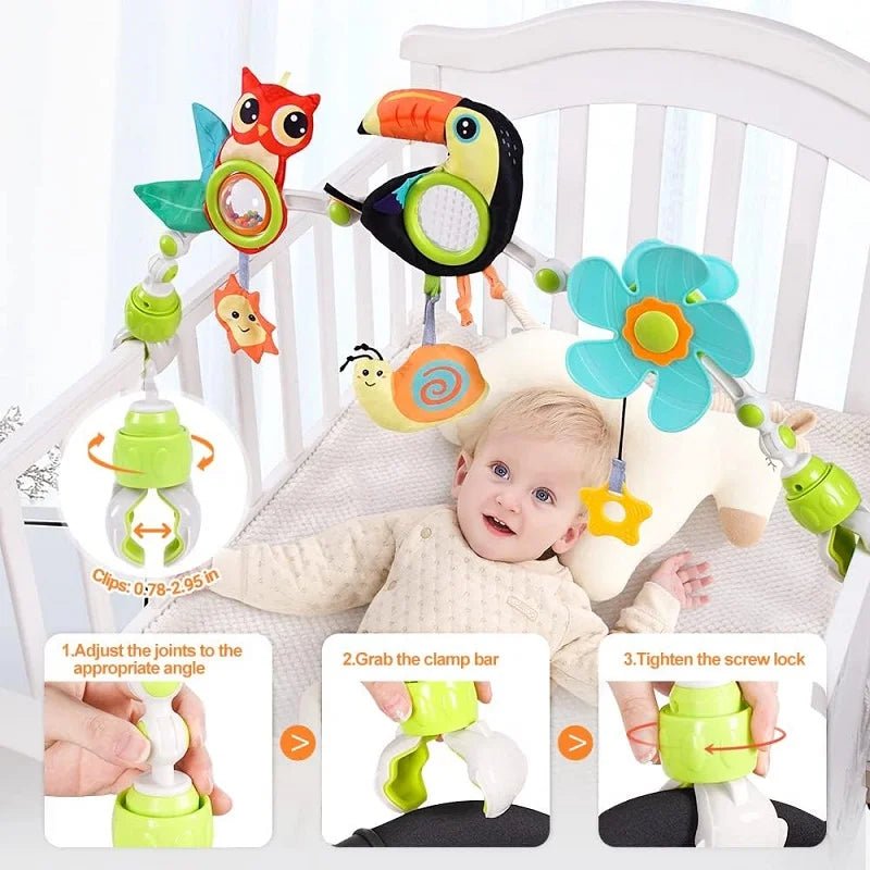 Arco de Atividades Universal para Carrinho e Bebê Conforto - Móbile Sensorial